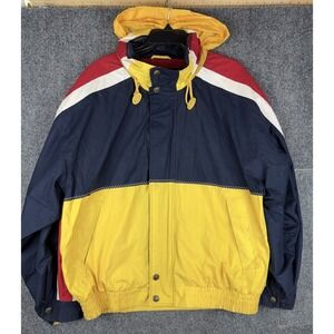 Vintage Stratojac Colorblock Windbreaker Jacket Mens Large 90s Nylon Full Zip